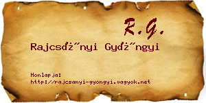Rajcsányi Gyöngyi névjegykártya